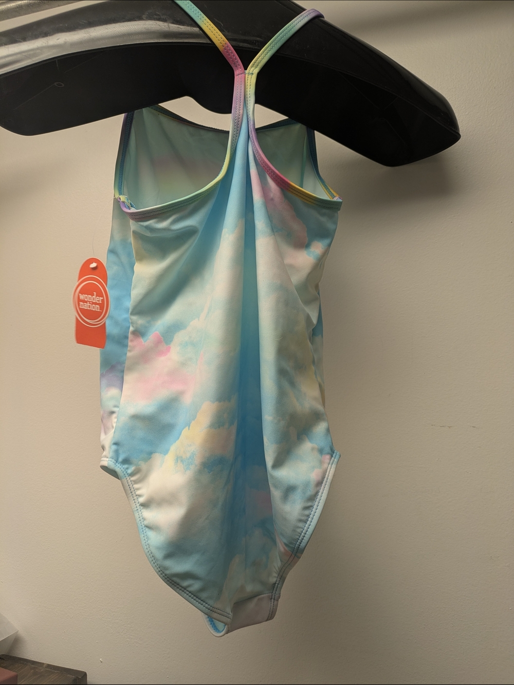 Girls LG 10/12 Rainbow Pegasus Flip Sequin One-Piece Swimsuit Wonder Nation New - Picture 4 of 6